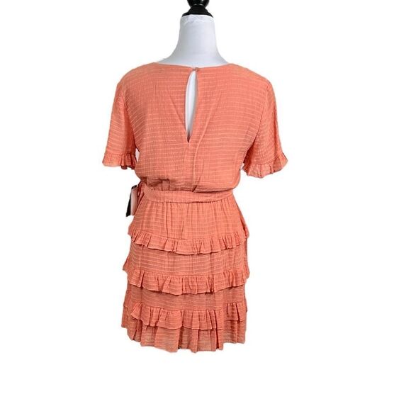 NWT City Studio Soft Peach Short Sleeve Mini Fit And Flare Dress, Size M - Picture 4 of 10